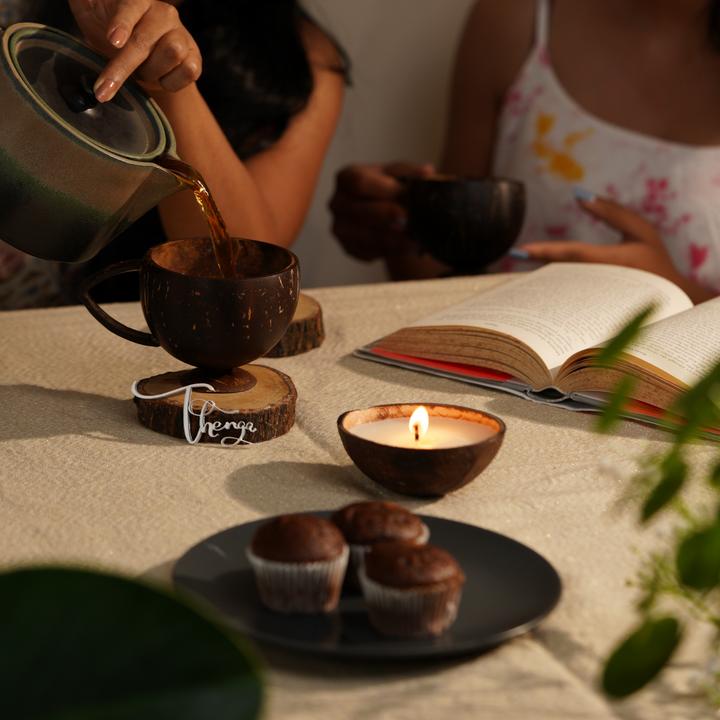 Eco-Friendly Coconut Shell Candle ( Set of 2 )