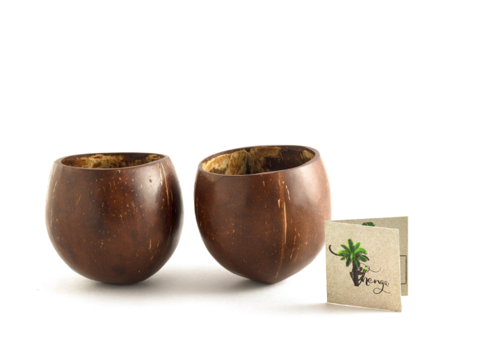 Coconut Shell Cup | Natural & Handmade ( Set of 2 )