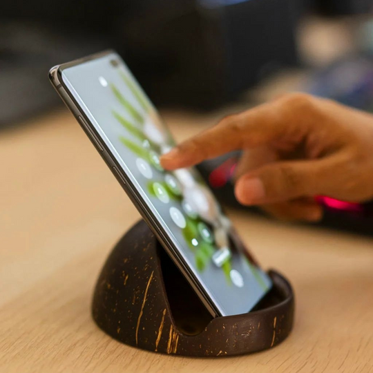Mobile Holder - Made with Coconut Shell & Teak Wood