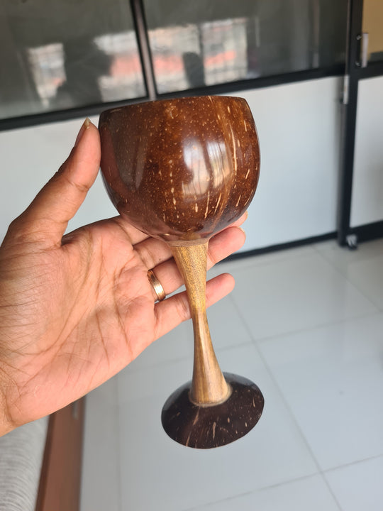 Coconut Shell/Wooden Wine Glass ( Set of 2 )