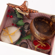 Coconut Shell Christmas Bowl - Decorative, Natural & Eco-Friendly - 500 ML