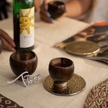 Coconut Shell Eco-friendly Shot/Wine Glass - Set of 2