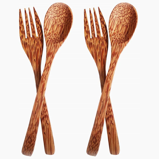 Coconut Wood Spoon & Fork ( Set of 2 )