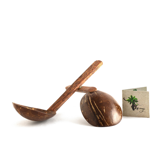 Natural Handmade Coconut Shell Serving Spoon ( Set of 2 )